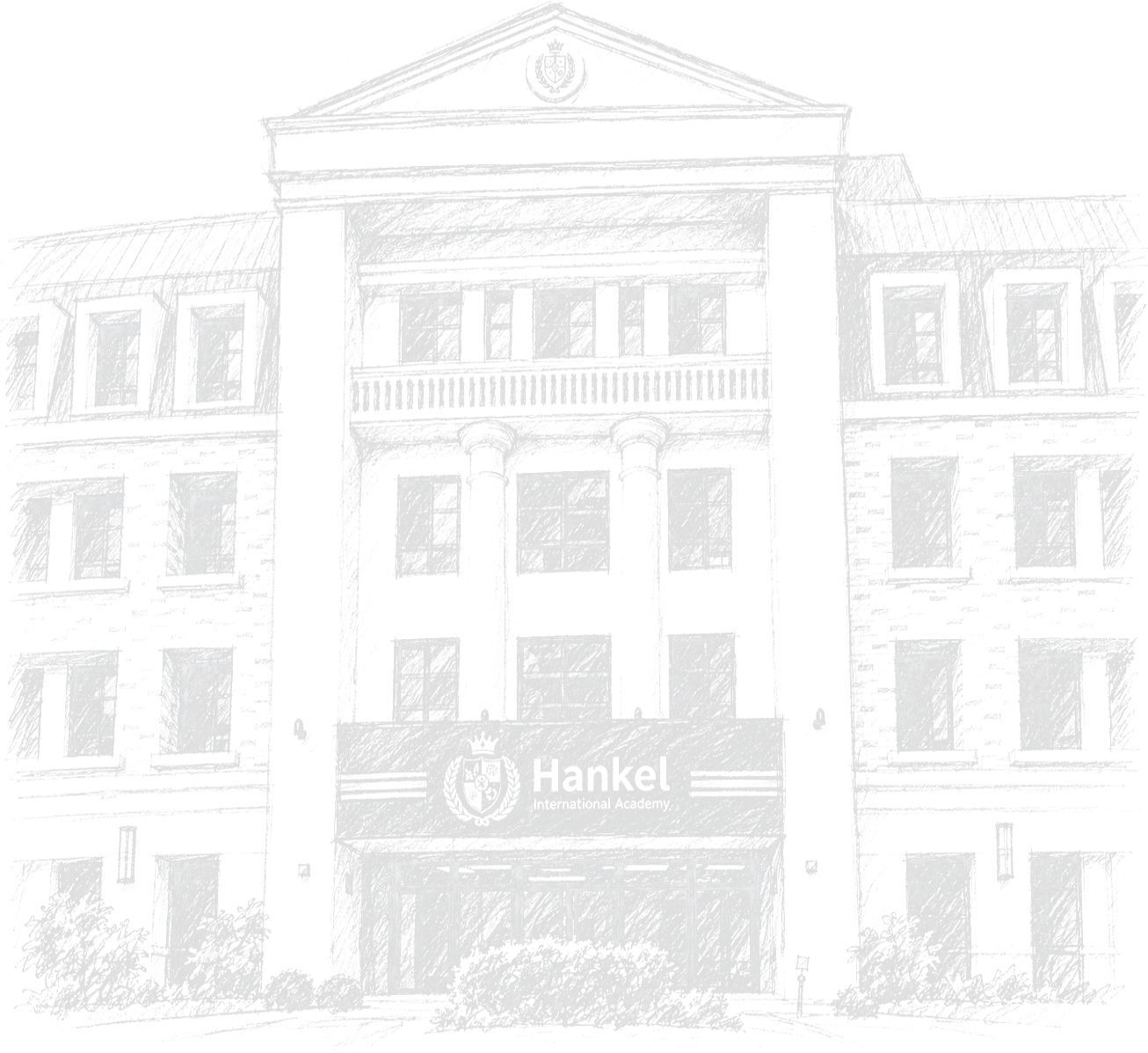 翰科校門口建築插畫